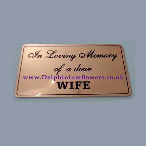 Gold Rectangle Memorial Plaque - WIFE - Click Image to Close